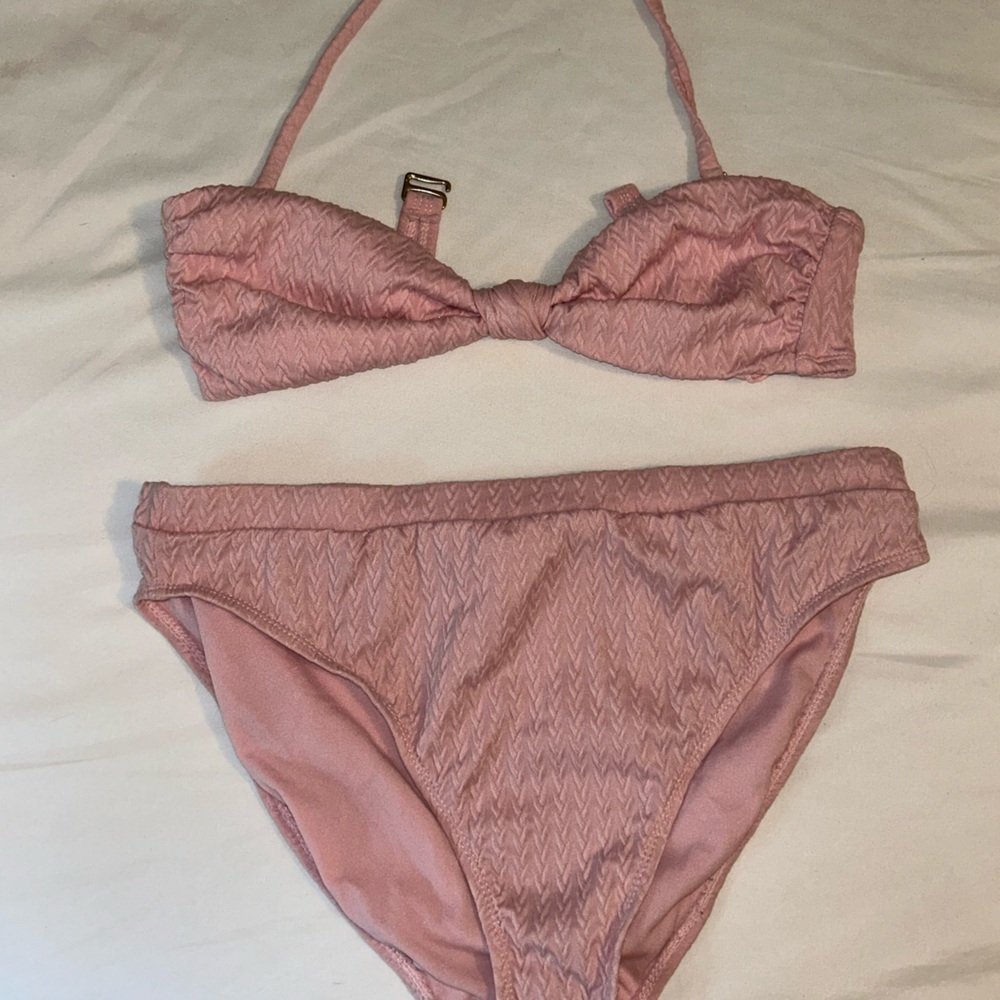 No Boundaries Light Pink Nylon Bikini Set